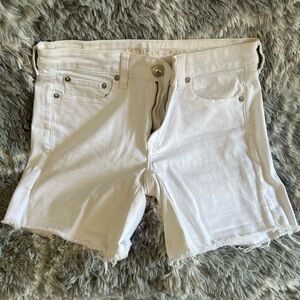 American Eagle Midi White Jean Shorts